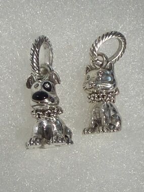 😻🐶 BRIGHTON Silver Dog and Cat Charm Pair! ADORABLE!